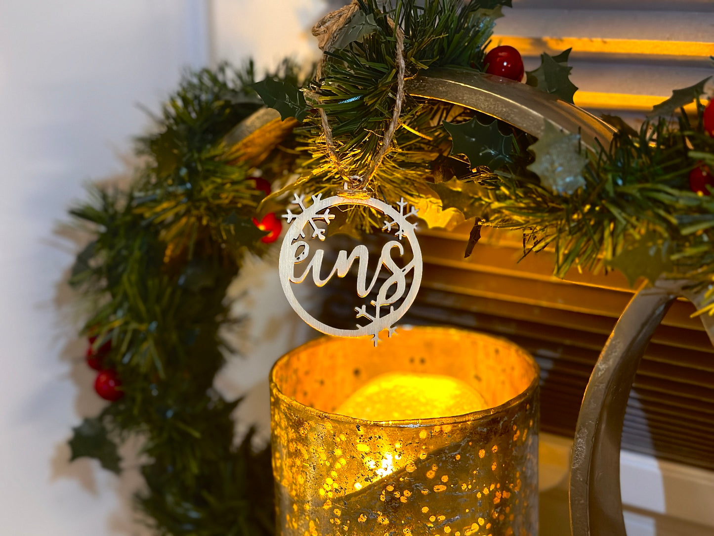 Adventskranz-Anhänger aus Holz | Natürliche Weihnachtsdeko