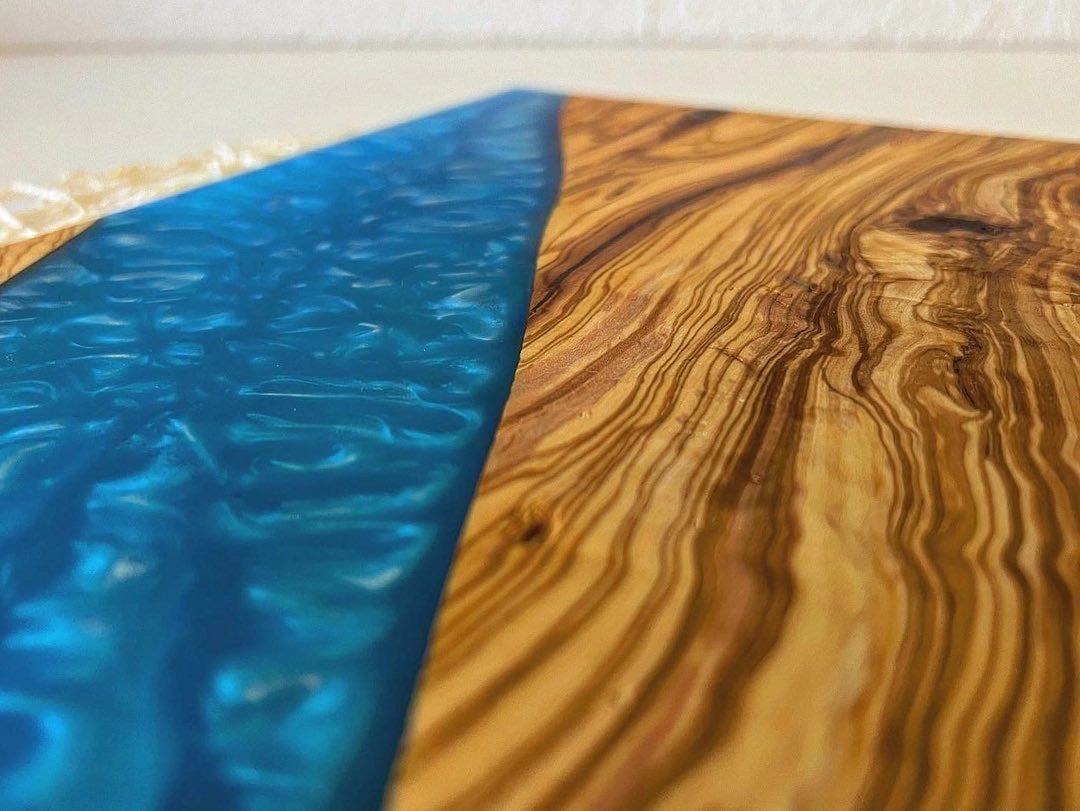 Servierplatte Epoxid-Olive