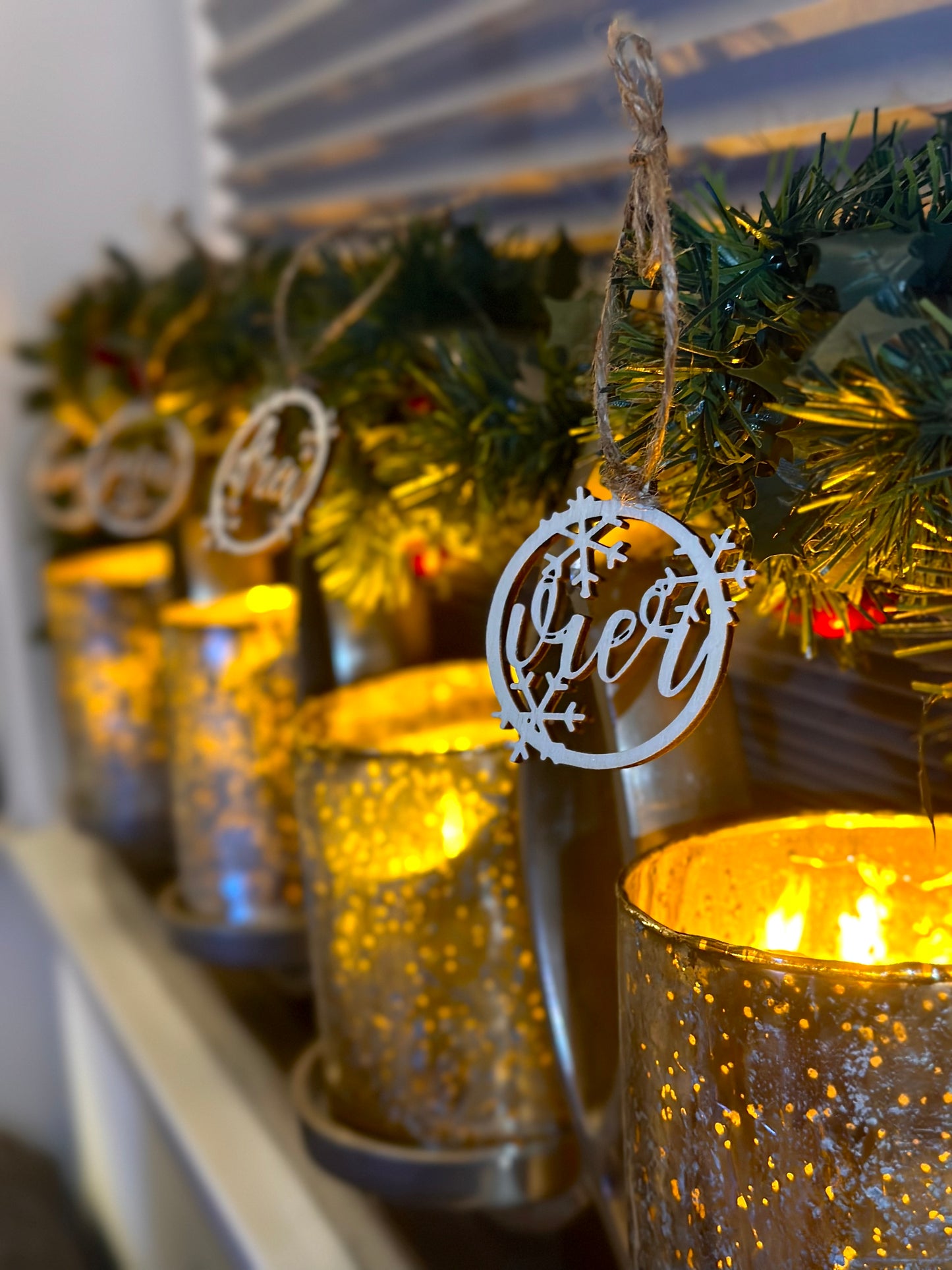 Adventskranz-Anhänger aus Holz | Natürliche Weihnachtsdeko
