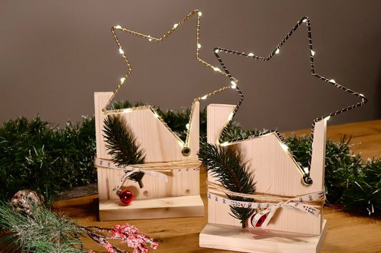 LED-Holzdeko „Stern“