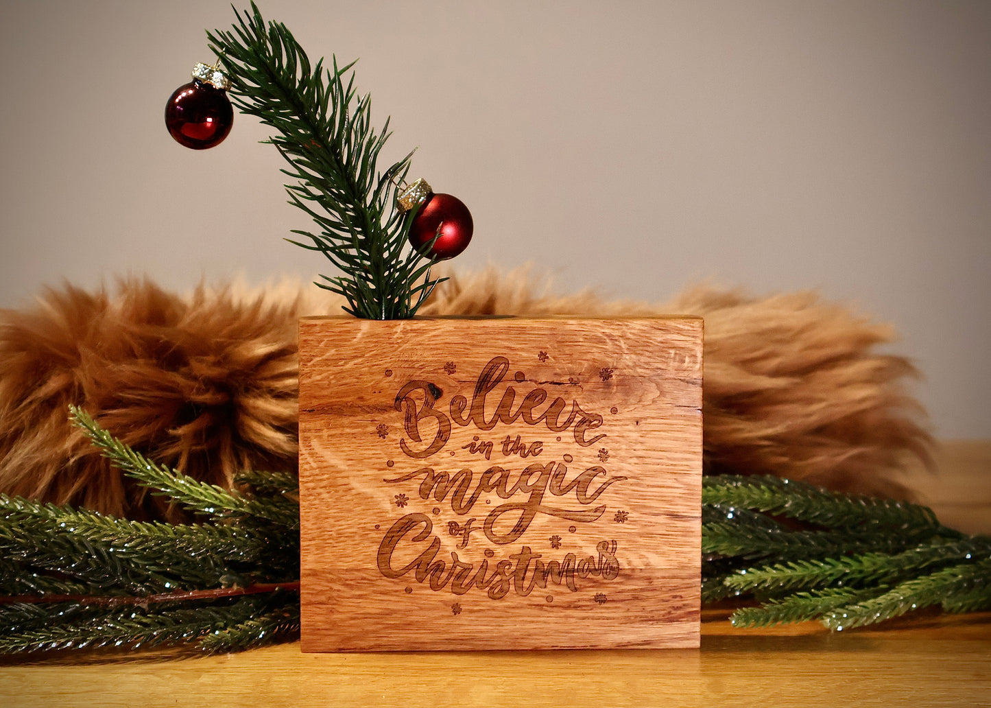 Holz-Dekovase Weihnachten