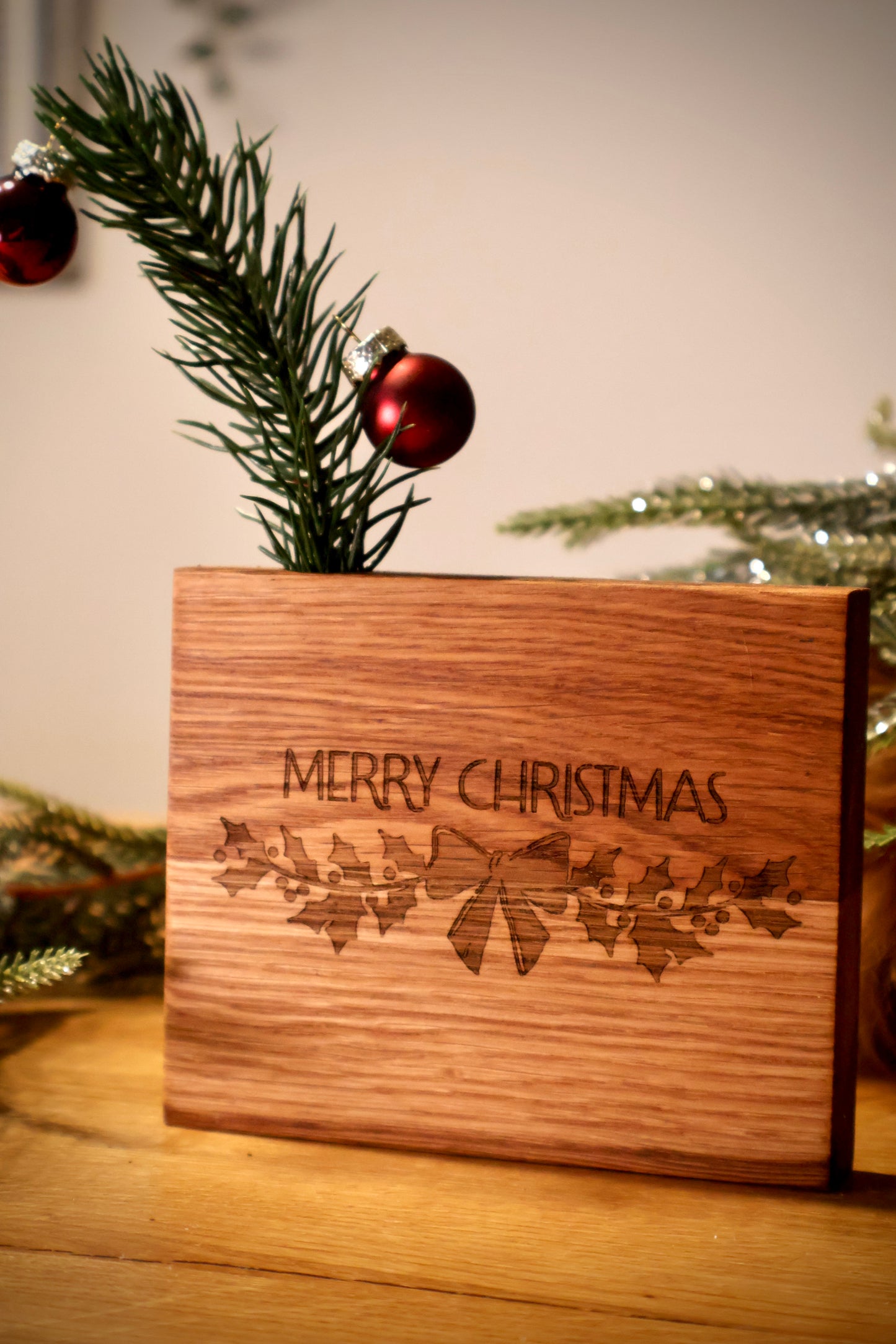 Holz-Dekovase Weihnachten