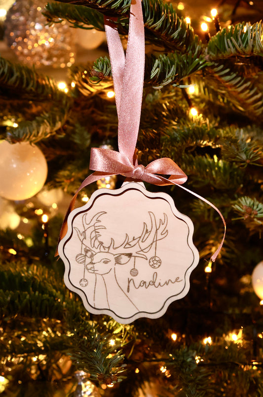 Personalisierter Rentier  Weihnachtsanhänger