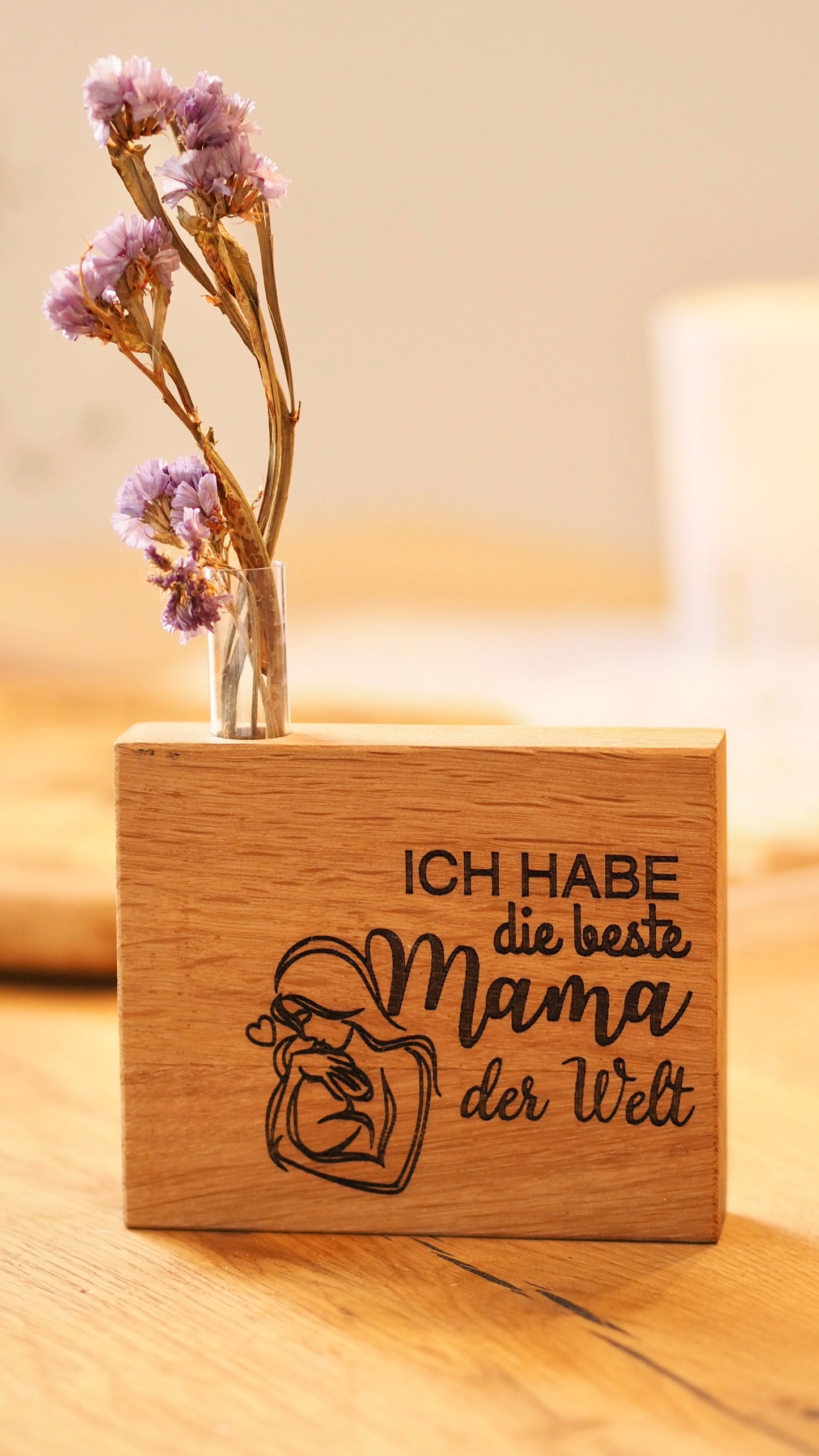 Holz-Dekovase Muttertagsedition