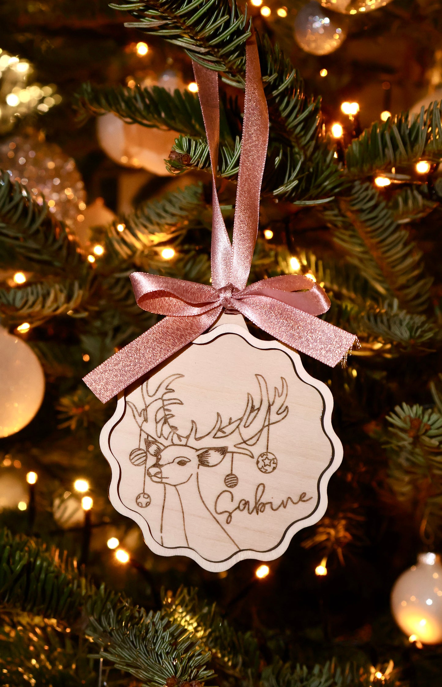 Personalisierter Rentier  Weihnachtsanhänger