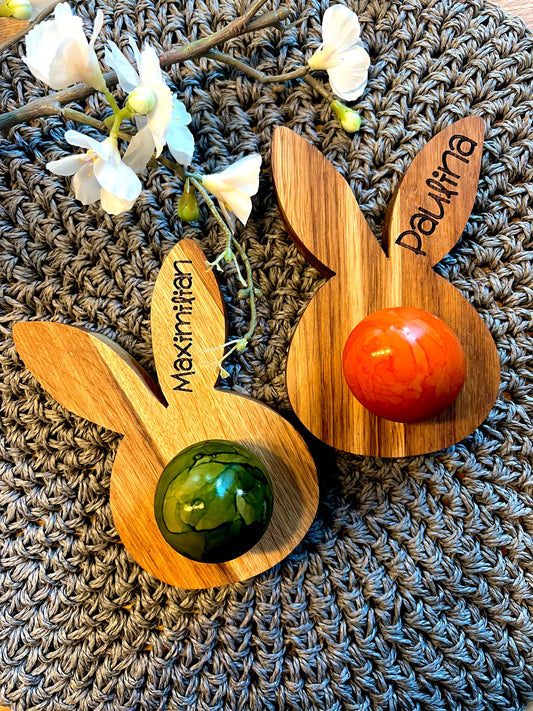 Eichen-Eierbecher mit Namen