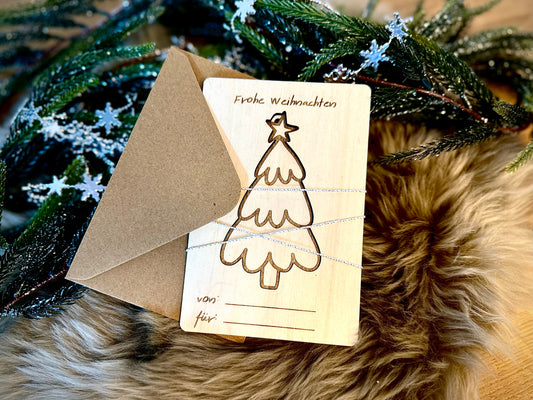 Kreative Weihnachtskarte mit Herausnehmbarem Baumschmuck ,,Tannenbaum“