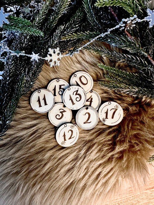 Pappelholz-Anhänger für Adventskalender
