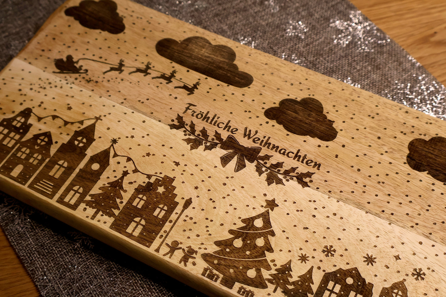 Weihnachts-Schneidebrett