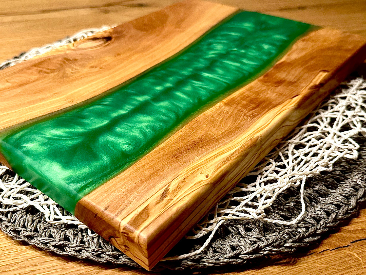 Servierplatte Epoxid-Olive