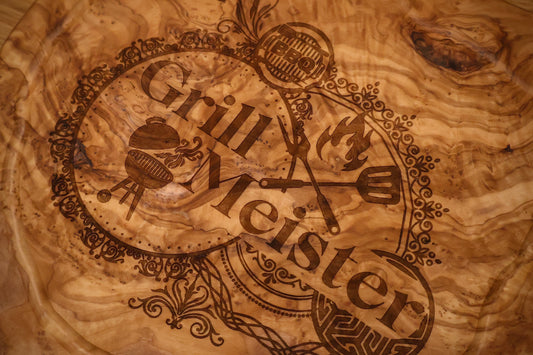 Olivenholz Schneidebrett ,,Grillmeister“