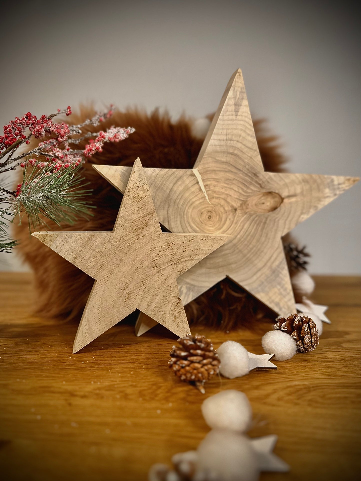 Nachhaltige Holzsterne aus Fichten-Restholz – Handgefertigte Weihnachtsdeko