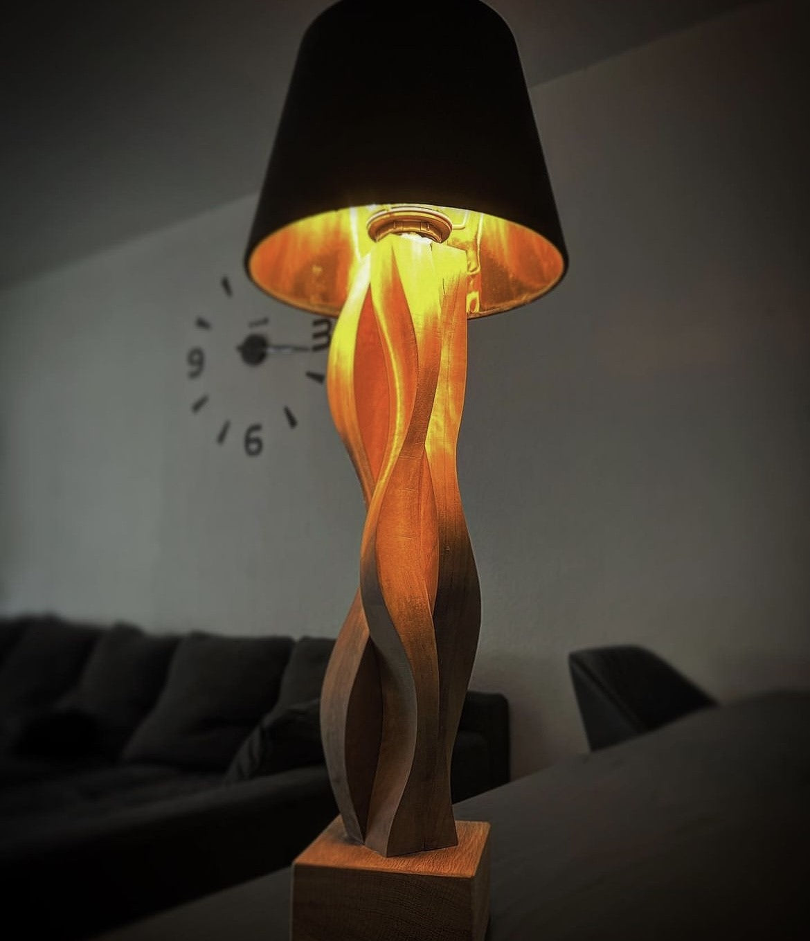 Wallnuss-Lampe