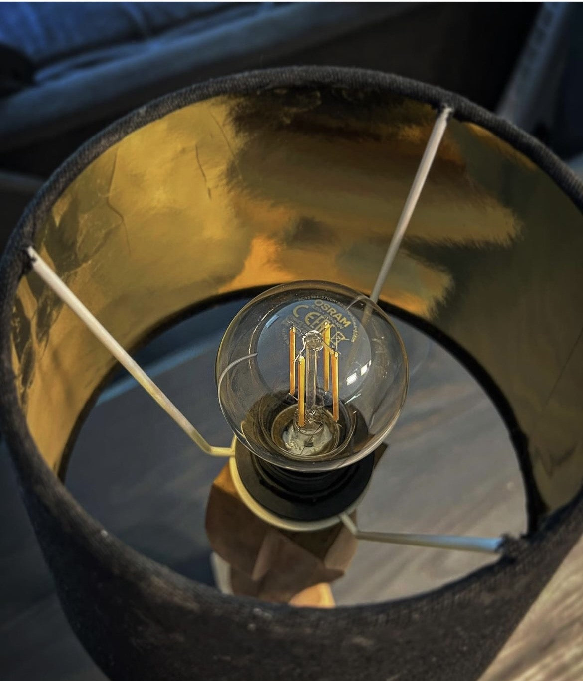 Wallnuss-Lampe