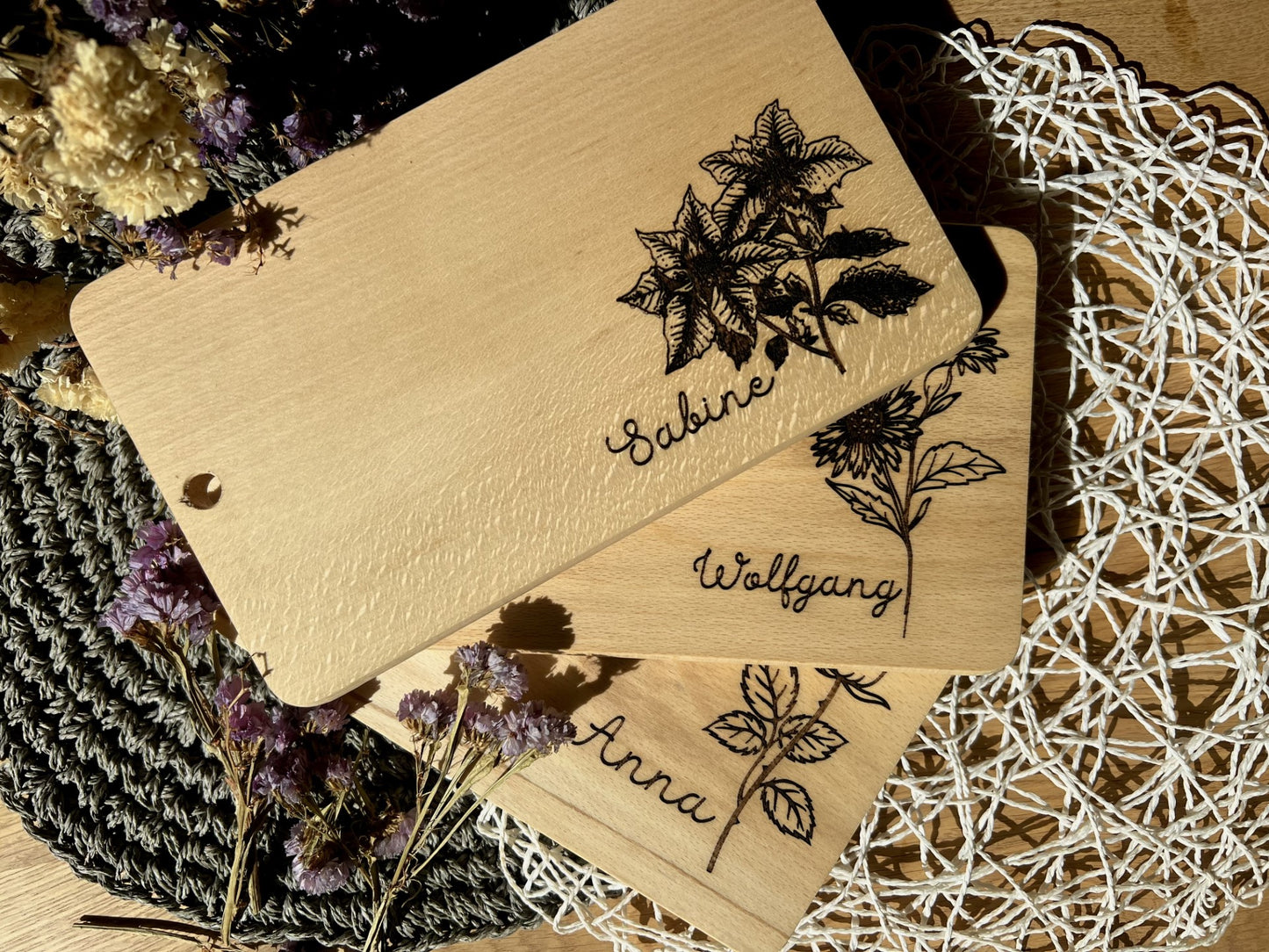 Buche Brettchen "Geburtsblume"